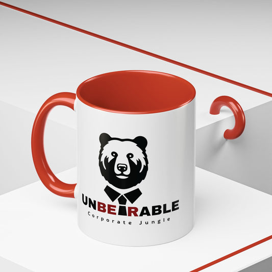 "Unbearable Corporate Jungle" Mug - Red Handle (11 oz)